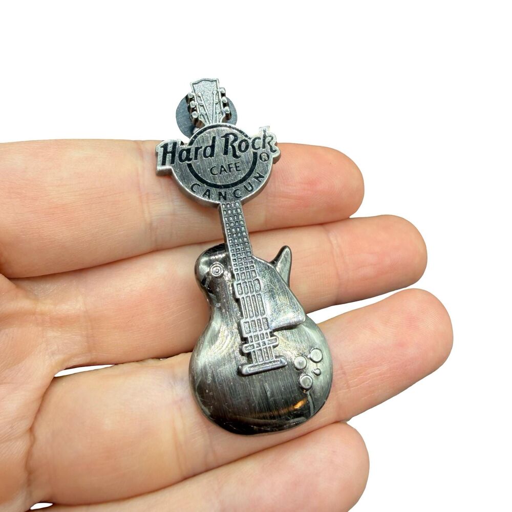 Vintage Jewelry Hard Rock Cafe Cancun Guitar Brooch Pin